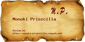 Monoki Priszcilla névjegykártya